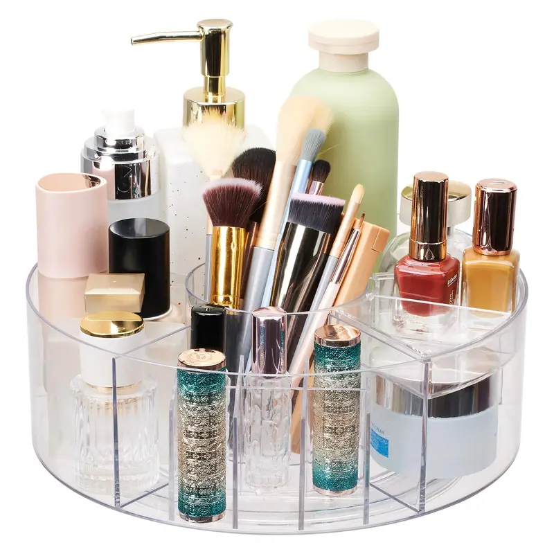 Flytreal Organisateur Maquillage Rotatif 360° – Grand Organisateur Acrylique pour Coiffeuse