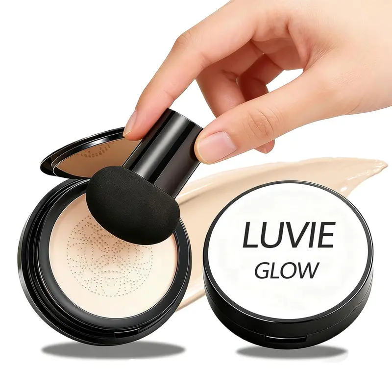Fond de teint cushion Luvie Glow – Teinte Warm pour peau claire à moyenne | CC/BB crème pour peau mature