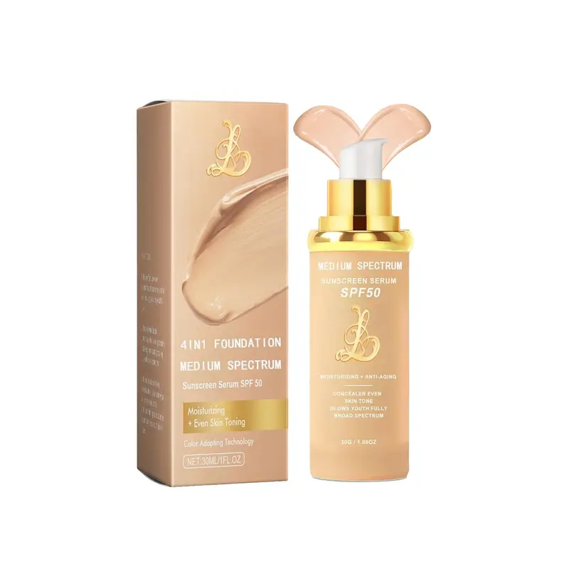 Fond de teint EdenEdges 4-en-1 – Teinte moyenne, SPF 50+, hydratant et couvrance complète