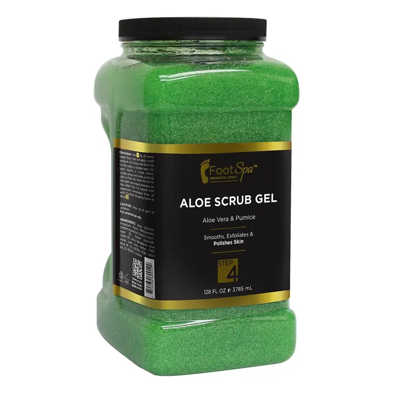 FOOT SPA – Gommage Exfoliant Gel 128 oz | Manucure, Pédicure et Corps – Aloe Vera & Acide Salicylique – Grand Format