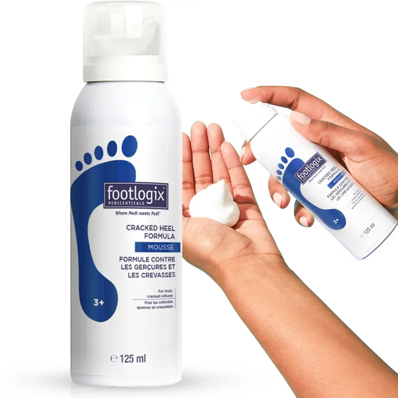 FOOTLOGIX Formule Talons Fissurés, Blanc – Hydratation Intense 4,23 oz