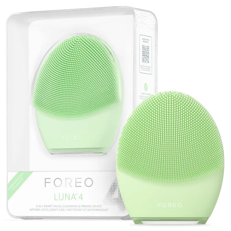 FOREO LUNA 4 – Brosse nettoyante visage 2-en-1, massage raffermissant et absorption optimisée des soins