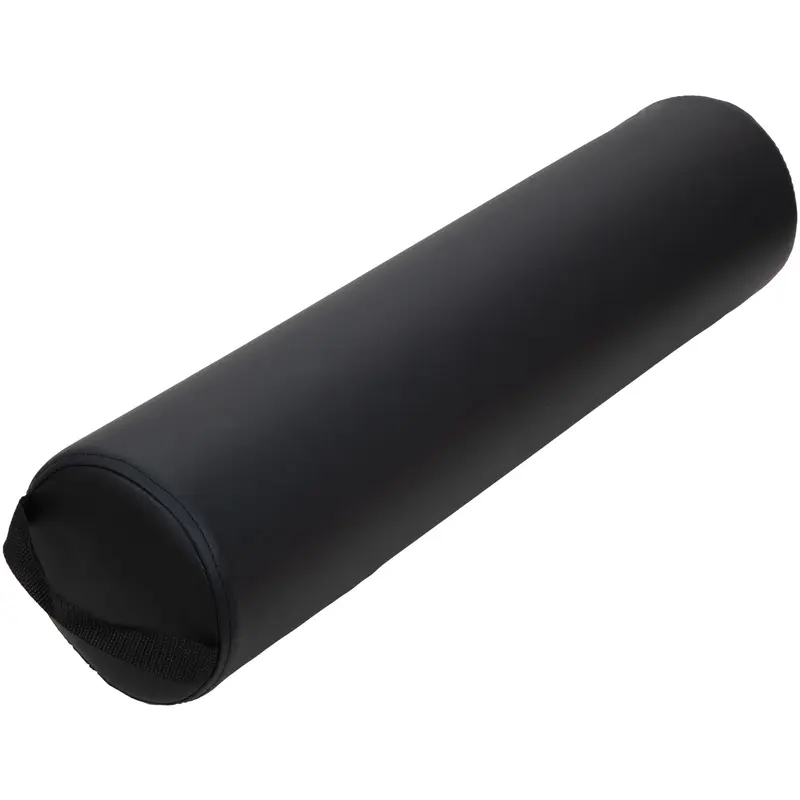 ForPro Bolster Rond Plein Noir – Résistant à l’Huile et aux Taches, Pour Massage et Yoga, Diamètre 12 po x Longueur 26 po