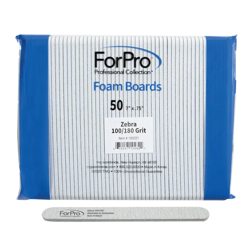 ForPro Collection Professionnelle – Planche mousse Zebra, grain 100/180, lime double-face 7 po x 0,75 po, lot de 50