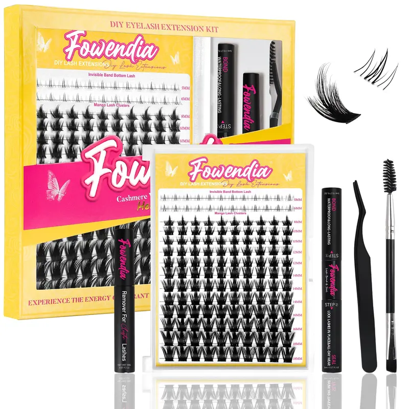 Fowendia Kit Cils en Grappes California Sunset 8–18 mm – Pose à domicile