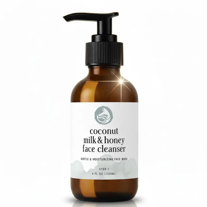 Foxbrim Naturals – Nettoyant Visage Hydratant Lait Coco et Miel, Sans Parfum 4 oz