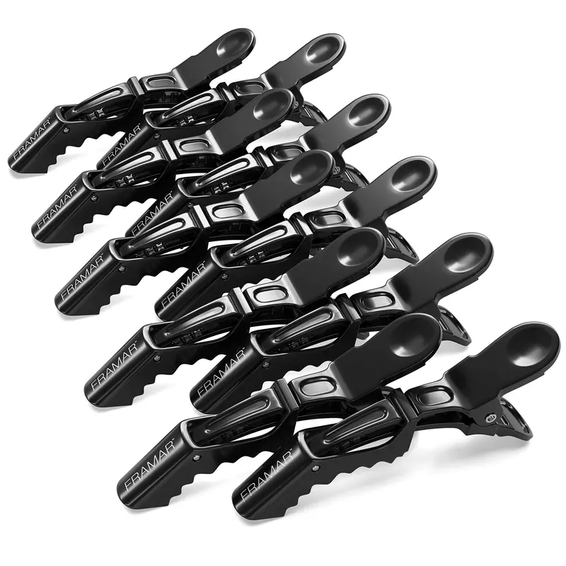 FRAMAR Clips Alligator Noirs – Lot de 10 pour Coiffure des Femmes, Maintien Ferme Sans Glissement