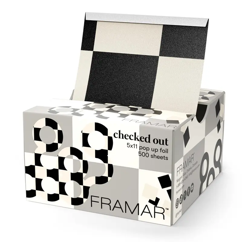 FRAMAR Feuilles de mèches Checked Out – Feuilles de coloration déroulantes, kit salon 500 feuilles