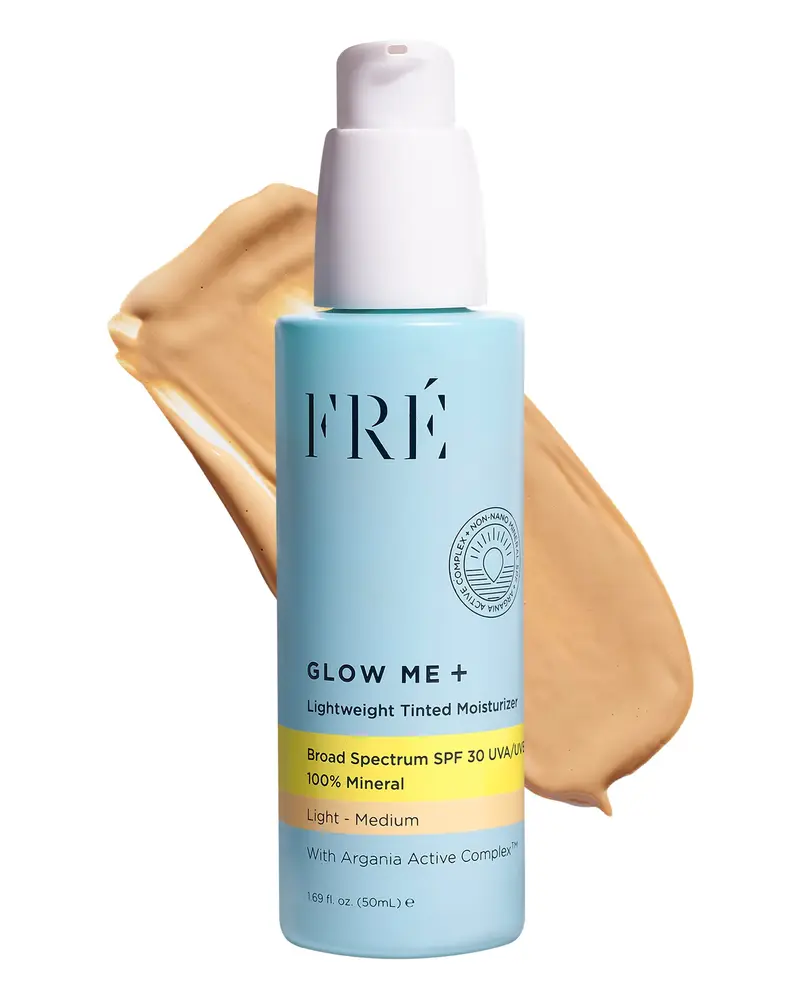 FRÉ Glow Me Teinté SPF 30 – Hydratant minéral 3-en-1 Light à Medium | Argania Active Complex