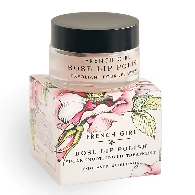 French Girl Organics Gommage Lèvres Rose Bio — Exfoliant Sucre Hydratant, Végane et Sans Cruauté, 28 g
