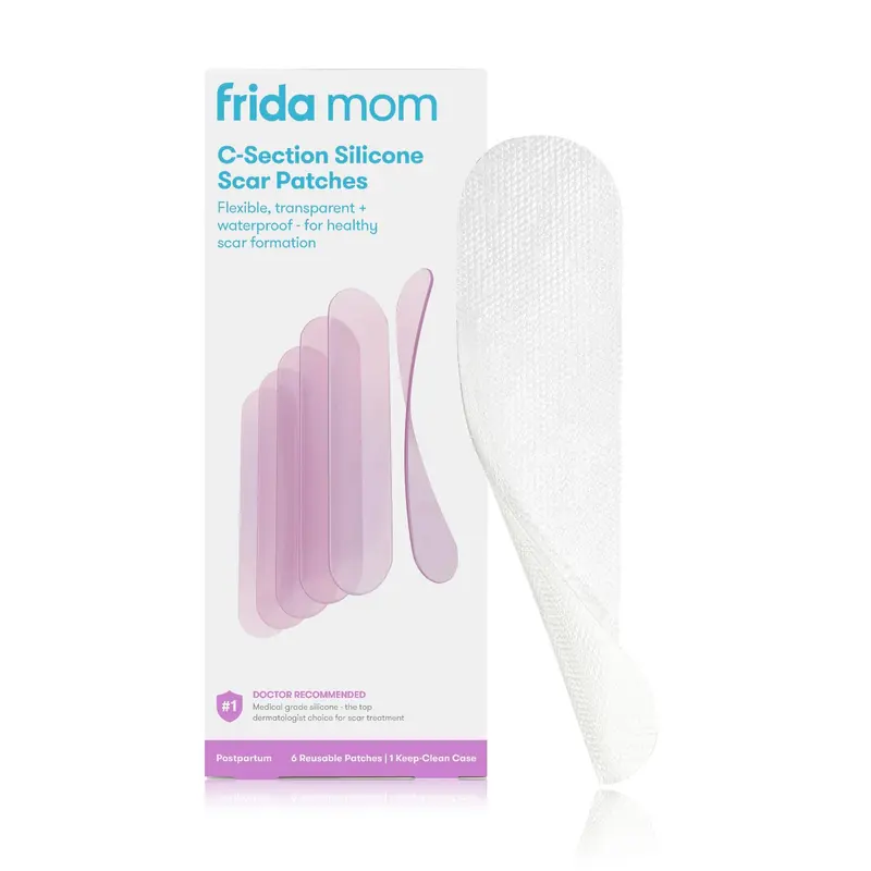 Frida Mom Bandes en Silicone Post‑Césarienne – Patchs Réutilisables pour Cicatrices, Étui Hygiénique Inclus