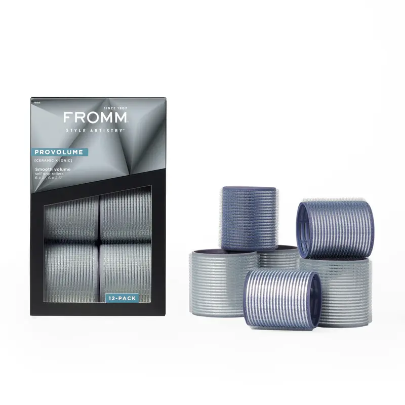 Fromm ProVolume Rouleaux Céramiques Ionic Self-Grip – 12 Pièces (2 pouces et 2,5 pouces)