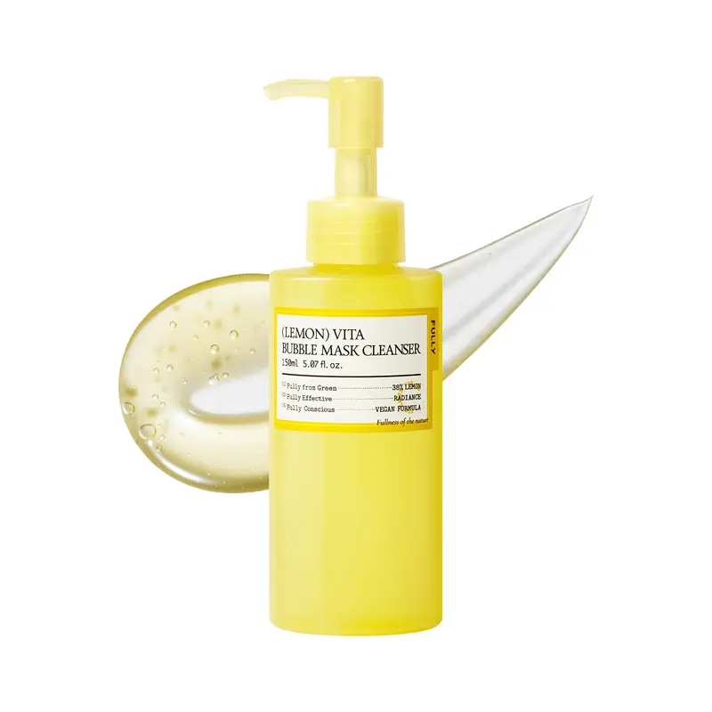 FULLY Lemon Vita Bubble Mask Cleanser — Gel‑to‑Mousse, Vitamine C et Eau de Citron Jeju, 5,07 fl.oz