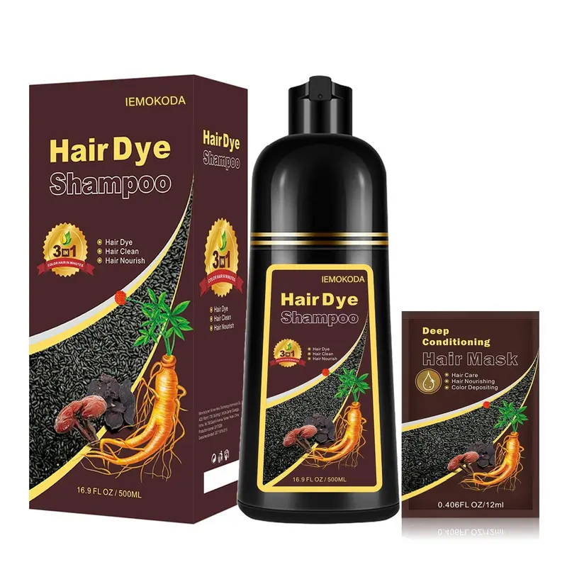 Fvquhvo – Shampooing colorant brun chataigne 3 en 1, coloration instantanée