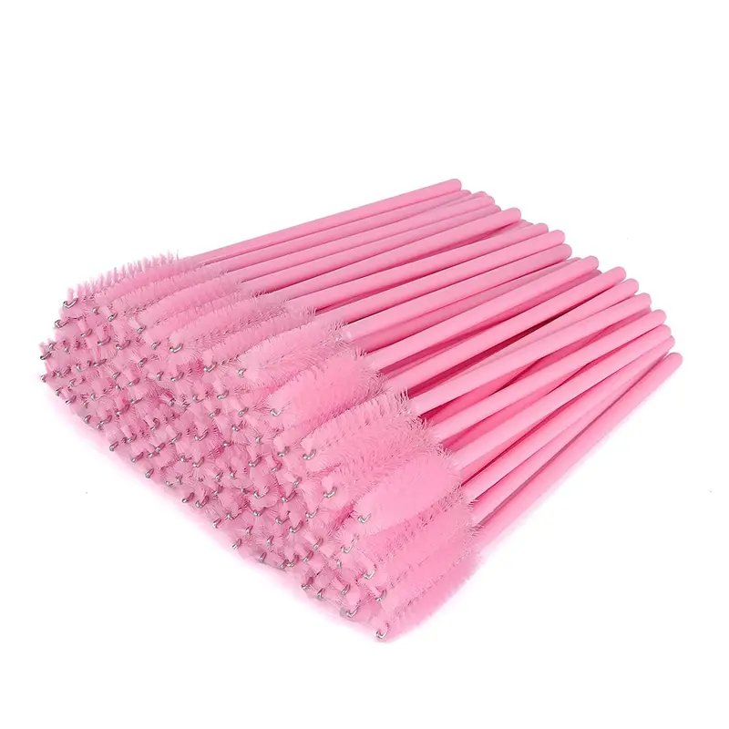 G2PLUS – 300 pièces de brosses cils jetables et applicateurs mascara ajustables (Rose)