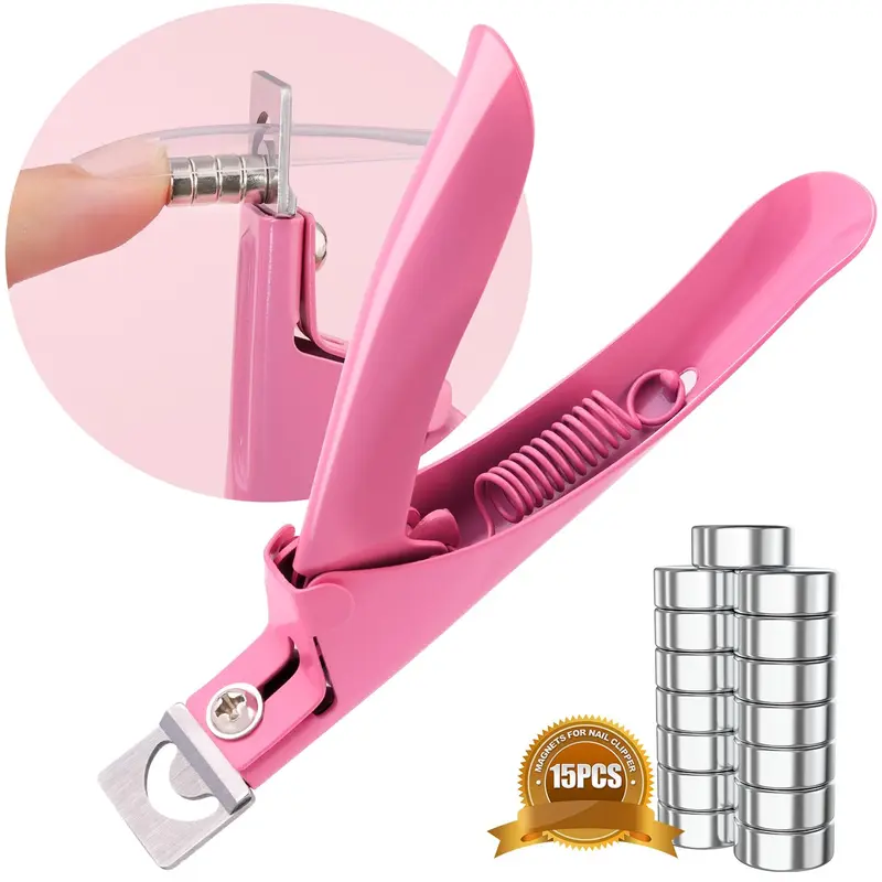 GA&EN – Coupe-ongles premium rose clair avec aimants et tailles magnétiques pour ongles acryliques