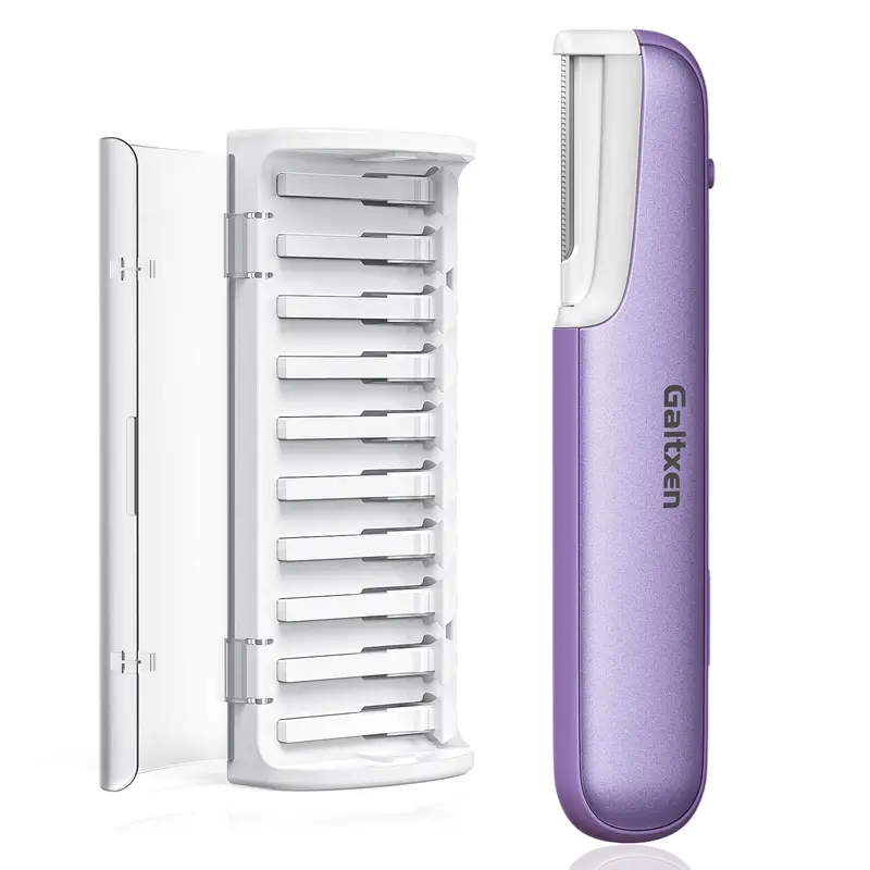 Galtxen Outil Dermaplaning pour Femmes – Exfoliation faciale et épilation du duvet, rechargeable + 10 lames