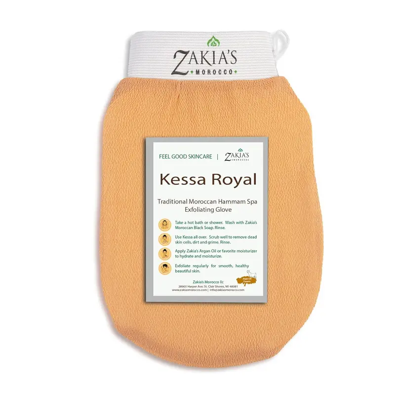 Gant Kessa Original Zakia's Morocco – Gant Exfoliant Saumon Beige