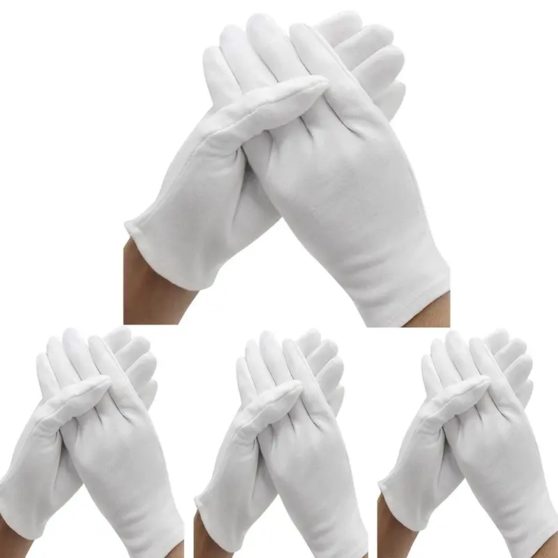 Gants coton blancs BWEISSTH – 24 pièces (12 paires) pour hydratation des mains et inspection