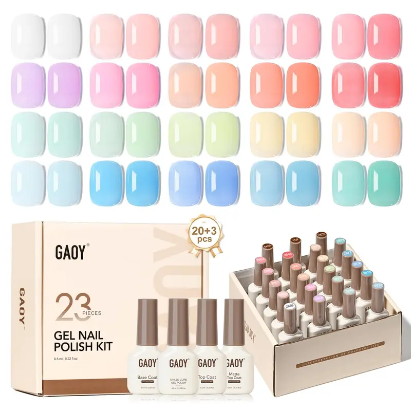 GAOY – Kit Gel Jelly pour ongles 23 pièces