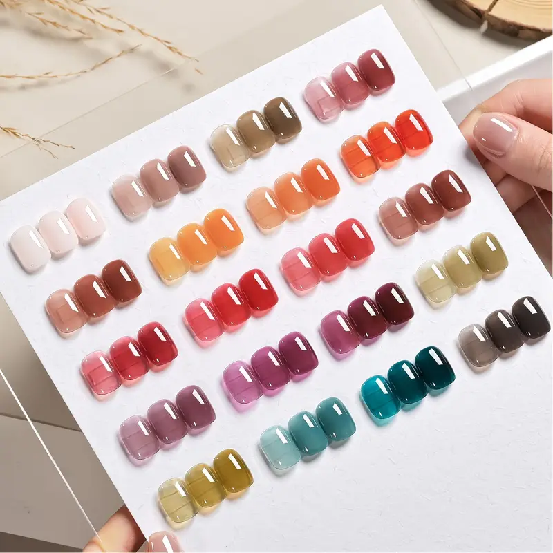 GAOY Kit Vernis Gel 23 Pièces – Teintes Automne, Gel UV, Base et Couches Brillantes/Mates pour Nail Art à Domicile