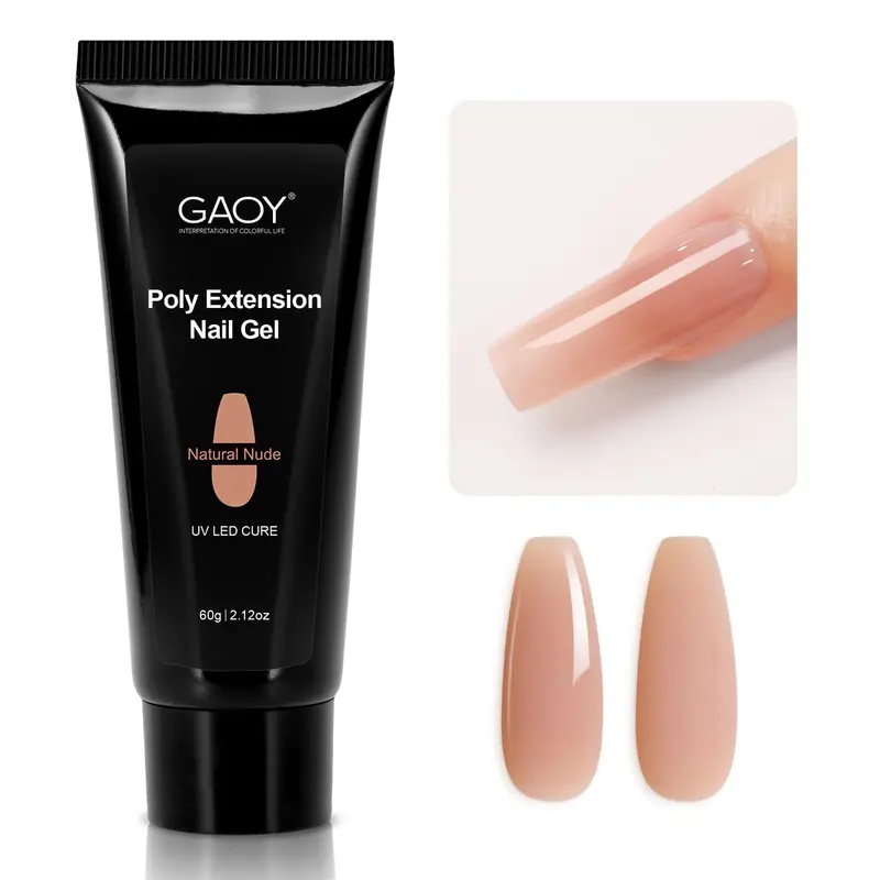 GAOY Poly Gel 60 g – Gel d’extension nude naturel pour débutants et professionnels