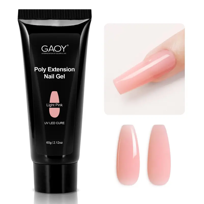 GAOY Poly Gel 60g Nude – Gel d’extension pour ongles, débutants et pros
