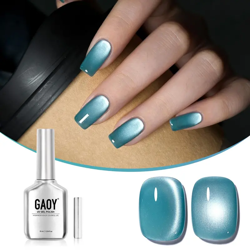 GAOY Vernis Gel Bleu Effet Œil-de-Chat, 16 ml – Aqua Aura (2986)
