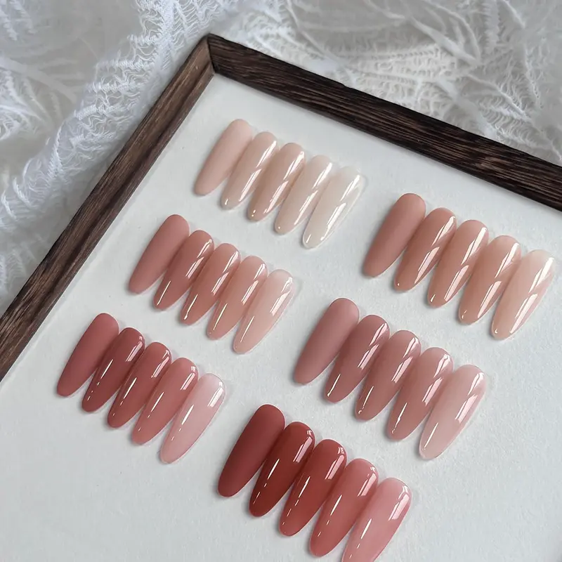 GAOY Vernis Gel Jelly Nude Wild Rose – 6 Couleurs Transparentes, Rose Pâle à Marron Clair, UV/LED, Salon et Maison