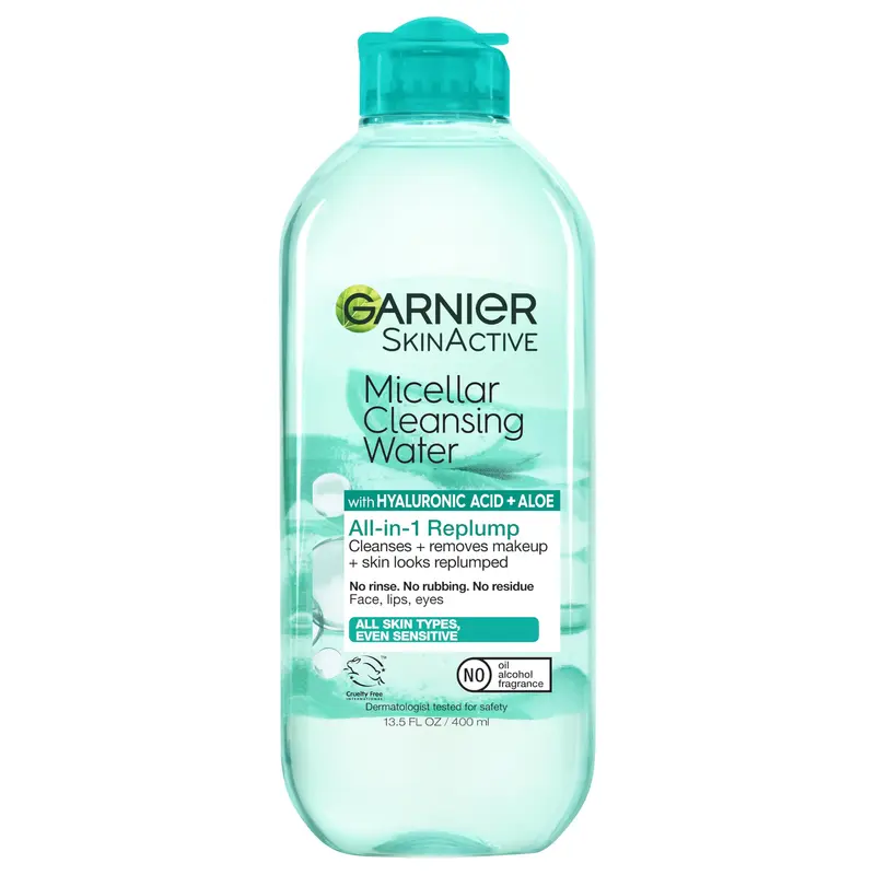 Garnier Eau Micellaire Hyaluronique – Démaquillage Doux, Hydratation et Replumping, 400 ml