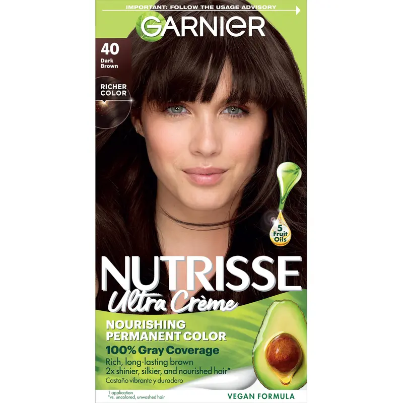Garnier Nutrisse Crème Coloration Permanente – Brun Foncé (Chocolat Noir)