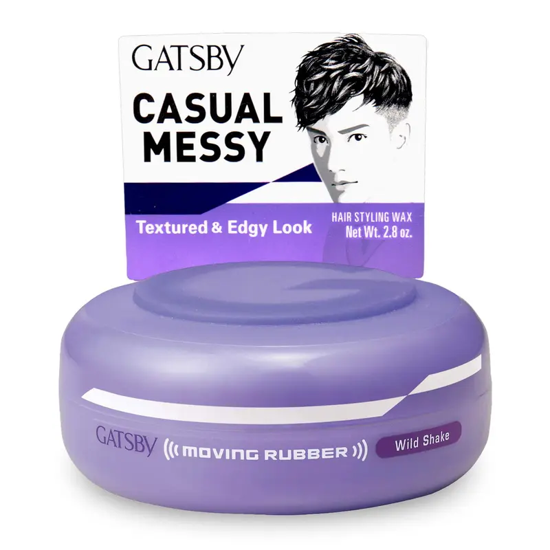 Gatsby Moving Rubber Wild Shake Cire Coiffante – Version Française, 80 g
