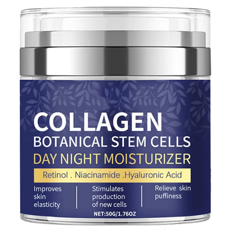 gcdat Crème hydratante visage au collagène avec pompe airless – rétinol, niacinamide et acide hyaluronique, anti-âge jour et nuit, 50 ml
