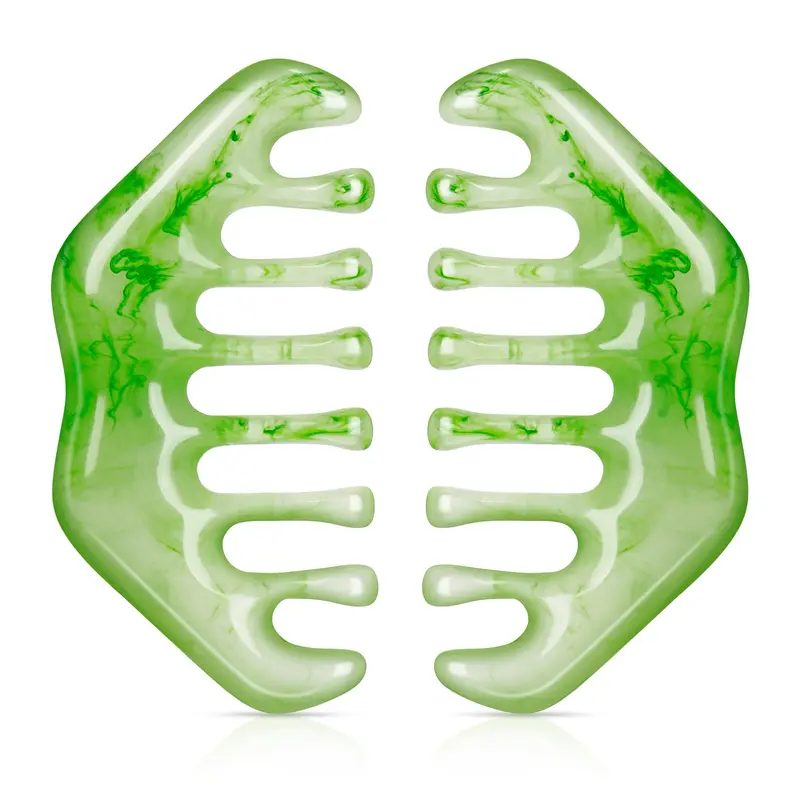 Geiserailie – 2 Pièces Peignes Guasha Jade