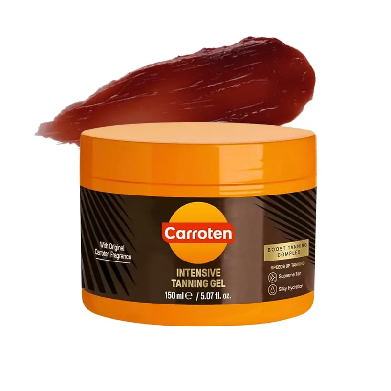 Gel Bronzant Intensif Carroten – Accélérateur de Bronzage Non Gras, Résistant à l’Eau | Huile de Carotte & Coco | 5 Fl Oz | Fabriqué en Grèce