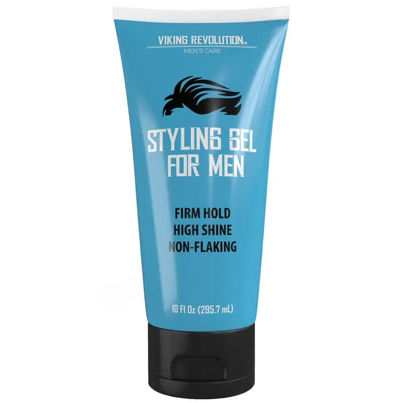 Gel Coiffant Homme Forte Tenue – Viking Revolution (10oz), Finition Brillante et Sans Flocage