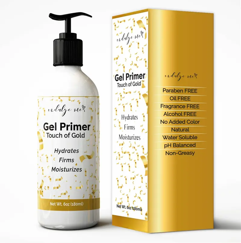 Gel Conducteur IndulgeMe – Base hydratante pour le visage avec Acide Hyaluronique, Peptide de Collagène et Feuille d’Or