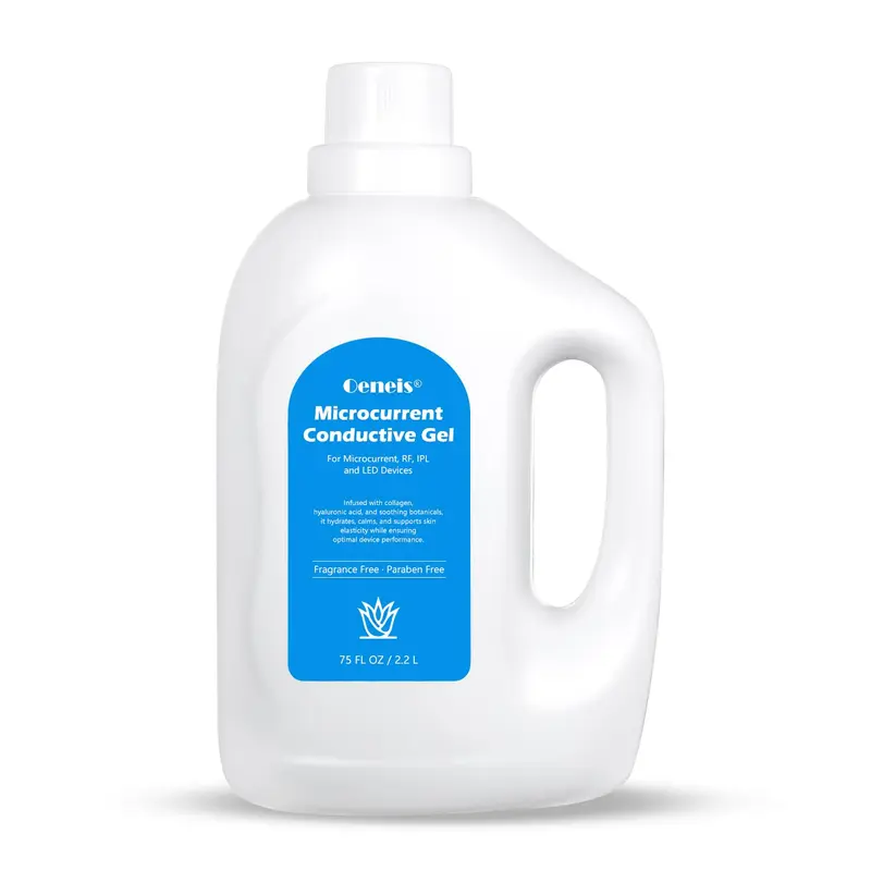 Gel Conducteur Microcourant Oeneis pour Visage – Hydratant, Hyaluronique & Aloe Vera, Sans Parfum, 75 oz