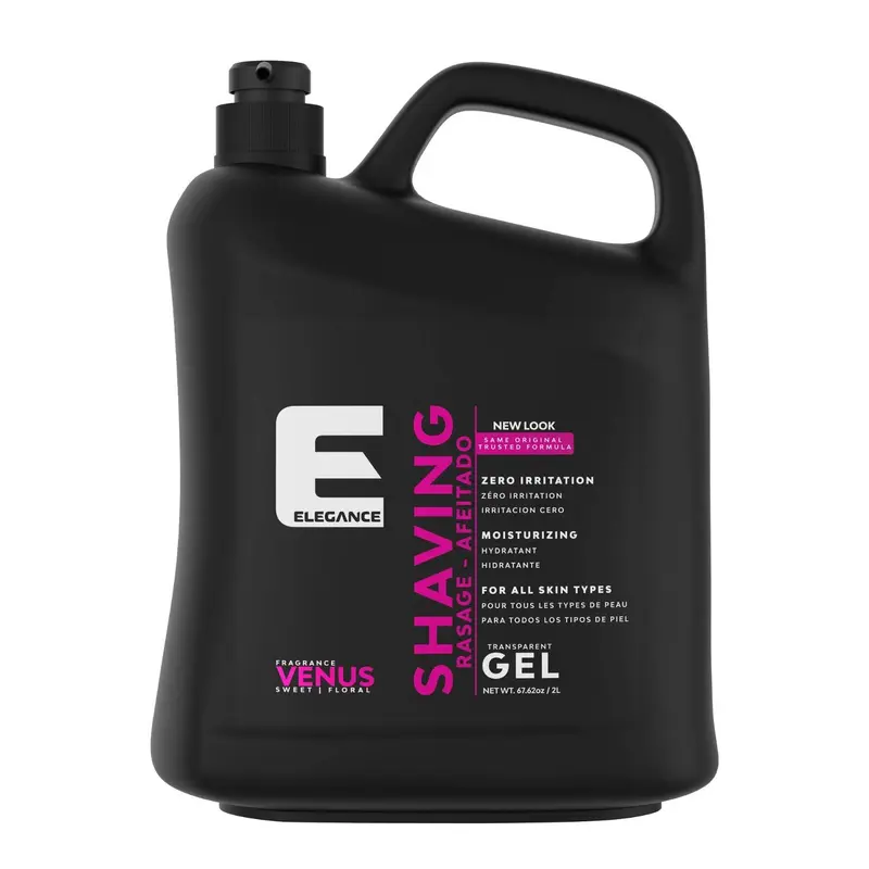 Gel de Rasage Transparent E Elegance — Parfum Venus Doux et Floral, Pour Hommes et Femmes, 1,9 kg