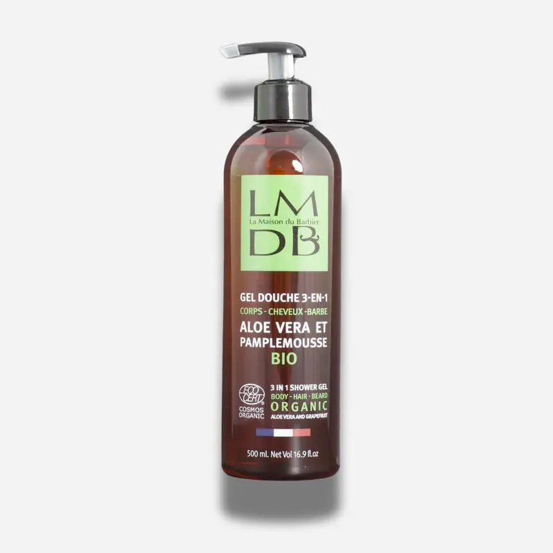 Gel douche 3-en-1 à l’aloe vera et au pamplemousse BIO certifié ECOCERT - Format économique