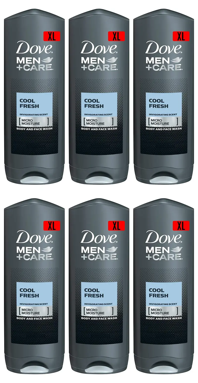 Gel Douche Dove Men Care Corps et Visage Cool Fresh – Lot de 6 x 400 ml, Fabriqué en Allemagne