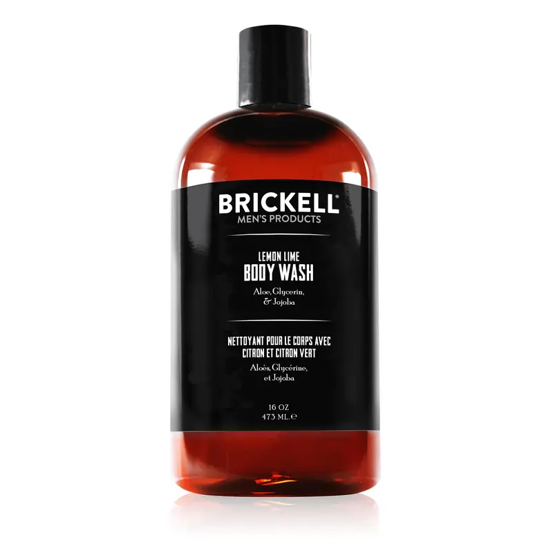 Gel douche énergisant Brickell pour hommes – naturel et biologique, citron-lime, 16 oz