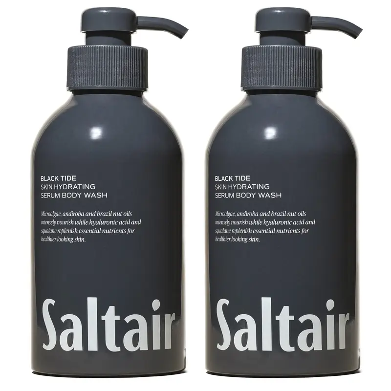 Gel douche Saltair Black Tide – Pack 2x17oz, hydratant Monoï et Cupuaçu, végane et sans parabènes