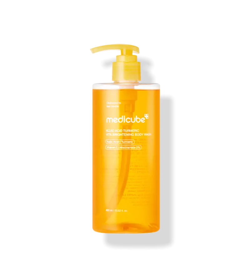 Gel lavant corps éclaircissant Vita à l'acide kojique et au curcuma – medicube (400 ml)