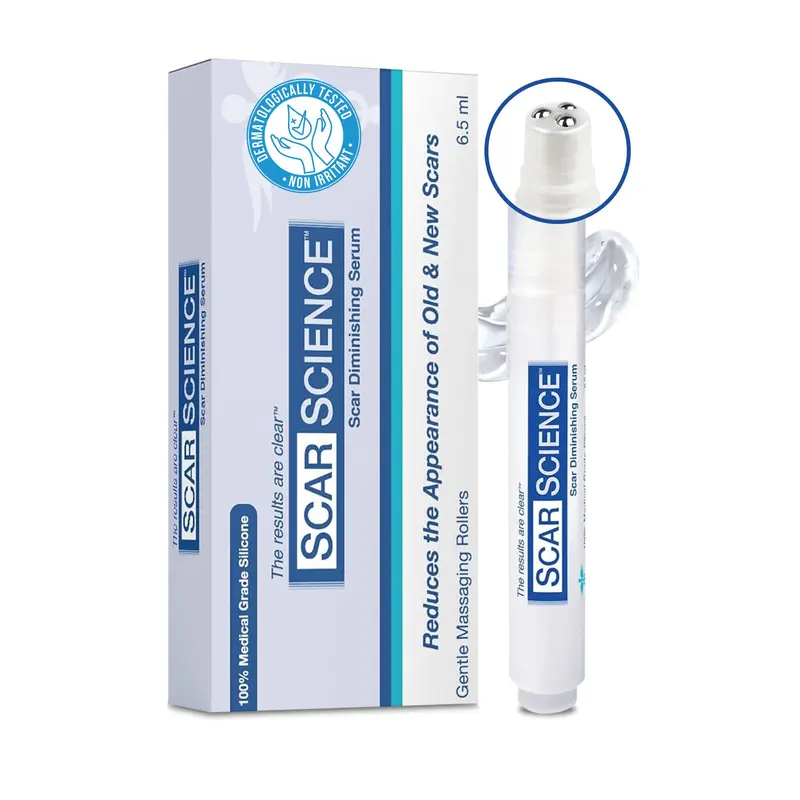 Gel Silicone ScarScience avec Tri-Roller – Massage des Cicatrices – Silicone Médical – Sans Parfum et Hypoallergénique