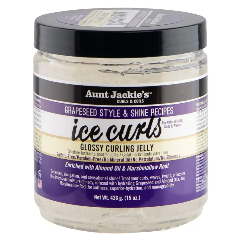 Gelée Brillante Ice Curls d’Aunt Jackie's – Définition et Brillance pour Boucles 3a-4c, 15 oz