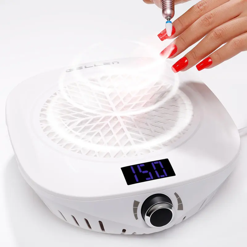 GELLEN Nettoyeur de poussière pour ongles – aspiration 4000 tours/min, affichage LED, filtre réutilisable