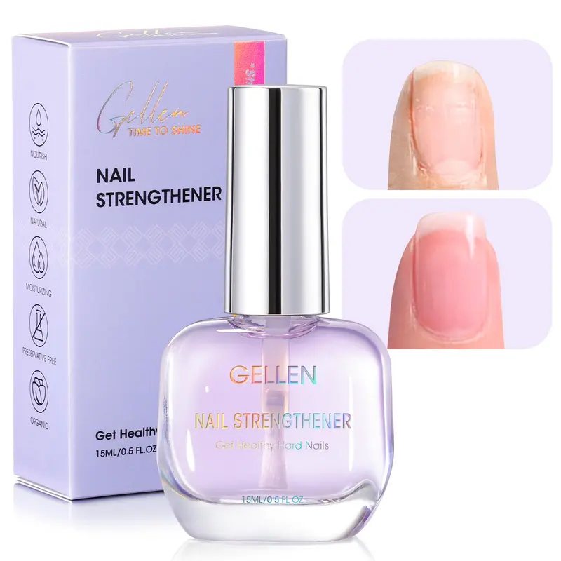 GELLEN Soin Fortifiant Ongles 8-en-1 – Croissance, Réparation et Brillance, Sans Vernis, Parfum Lavande