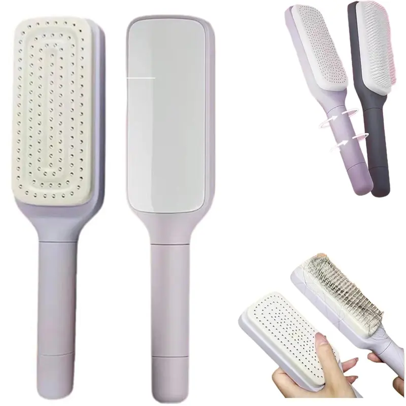Generic – Brosse Cheveux Auto-nettoyante Anti-statique Rétractable
