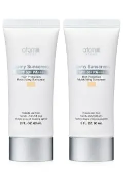 Generic Crème Solaire SPF50+ PA+++ – Hydratante, 2 x 60 ml Beige et Blanc
